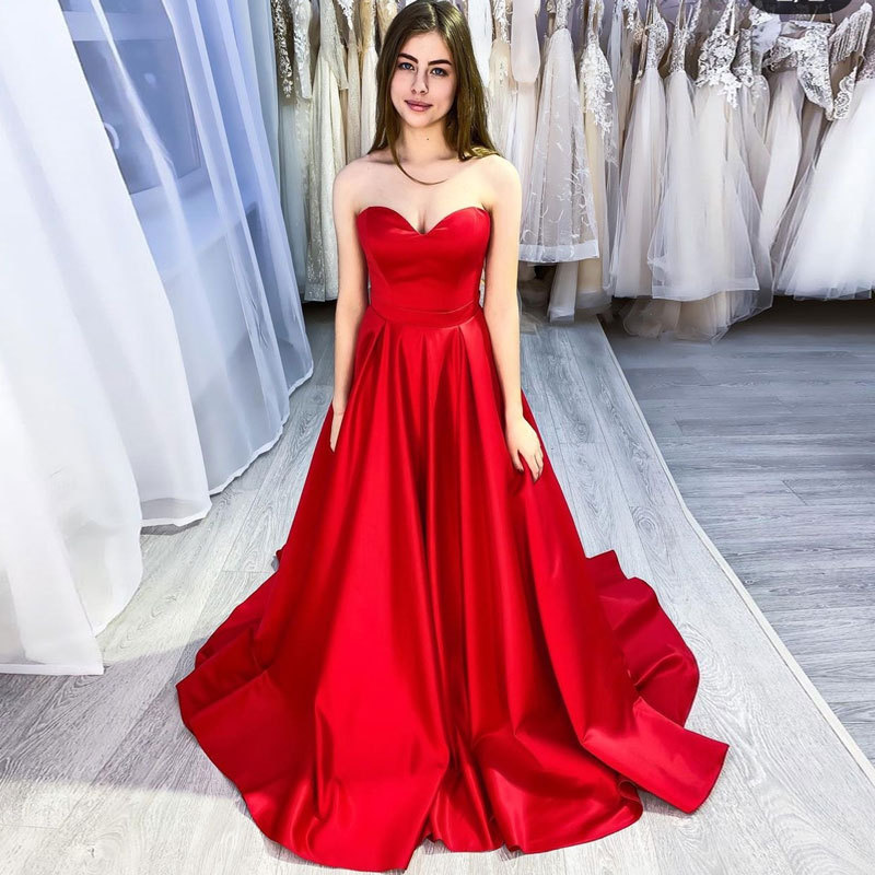 Europa y América del Comercio Exterior Amazon AliExpress deseo sexy tubo superior temperamento vestido de noche elegante simple satén vestido largo