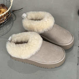 冬季新款雪地靴女靴绒里保暖圆头舒适百搭厚底棉鞋女鞋baix637