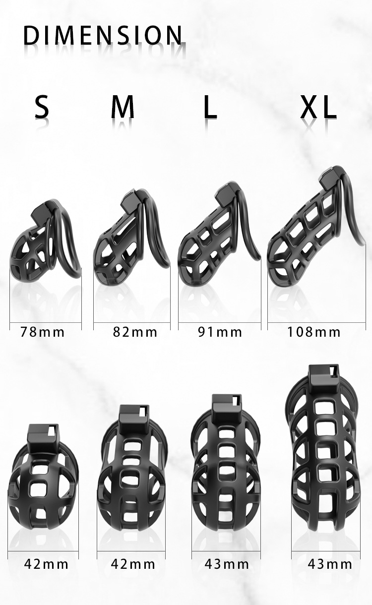Male Chastity Cage with Auxiliary Belt, ABS and Metal Lock, Adult Couple Intimacy Accessory — detail image 27