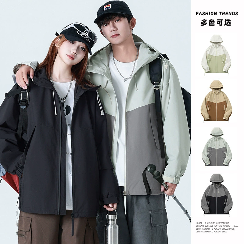 Демисезонная водонепроницаемая туристическая куртка с капюшоном снаружи для восхождения, американский стиль, оверсайз, для любимого