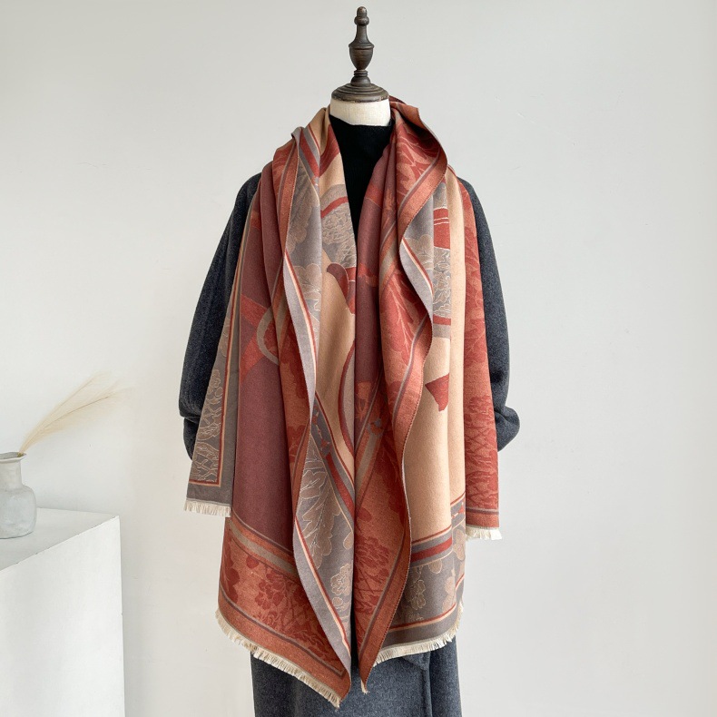 Sciarpa invernale in imitazione cashmere per donna, stile di alta qualità, calda e lunga, spesso scialle double face_voghion.com