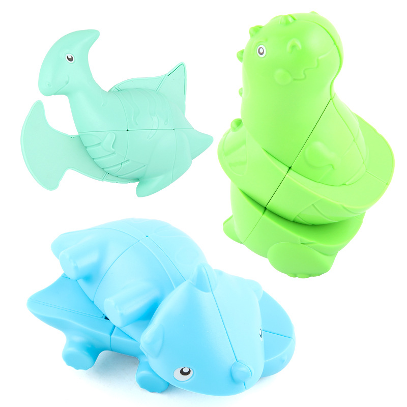 Panxin dinosaurio Cubo de Rubik de segundo orden tres en uno traje especial Cubo de Rubik divertido para niños nuevos juguetes de descompresión exóticos transfronterizos