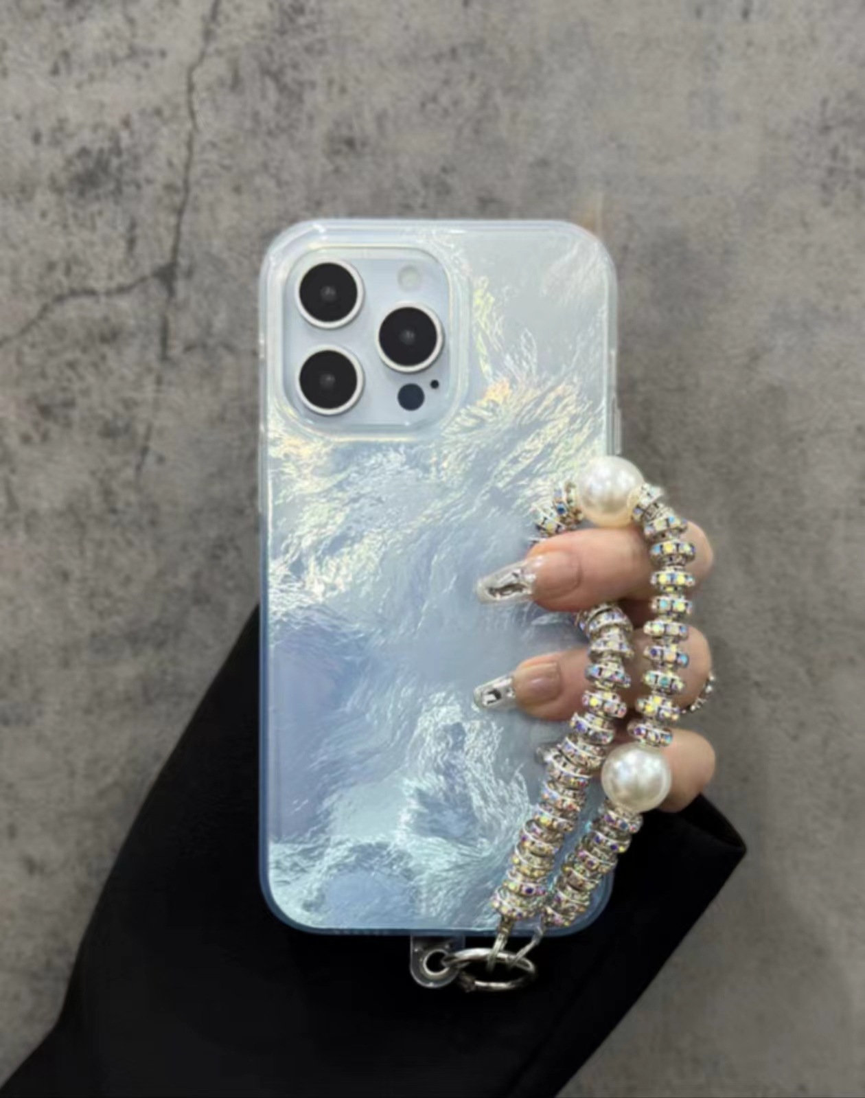 Patrón plisado de sentido avanzado Apple 15promax doble gradiente Apple 15 creativo 14pro funda para teléfono móvil para 13P