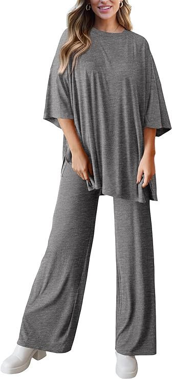 618g Weight Half Sleeve Sleeve Length Spandex, Polyester Fabric Type Pant Co-ord Set Sets Type 2 Pieces Set Quantity Daily Occasion Round Neck Neckline Loose Fit Type Solid Color Pattern Summer, Spring Season Women's Gender Casual Style Daily Women's Casual Solid Color Spandex Polyester Pant Co-ord Set Pants Sets 37