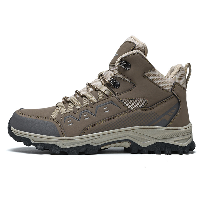 Zapatos de montaña al aire libre de explosión transfronteriza, zapatos de montaña antideslizantes y resistentes al desgaste para hombres, zapatos de montaña de montaña de fondo, amortiguación transpirable, ligera