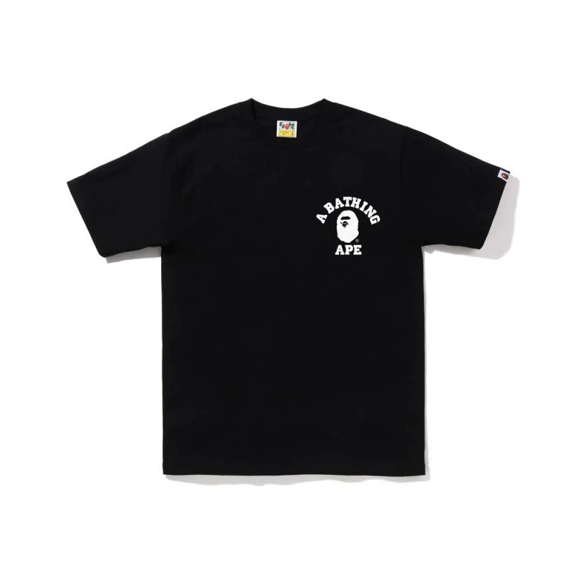 BAPE College T-shirt Small Ape Head Black