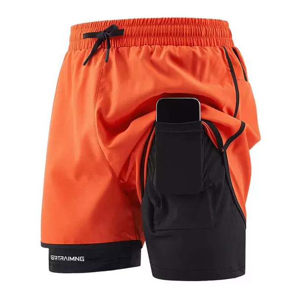 Cross-Border Two-In-One Sports Shorts, Anti-Exposure Double-Layer Sports Shorts, Unisex Couple Running Shorts, Outdoor
