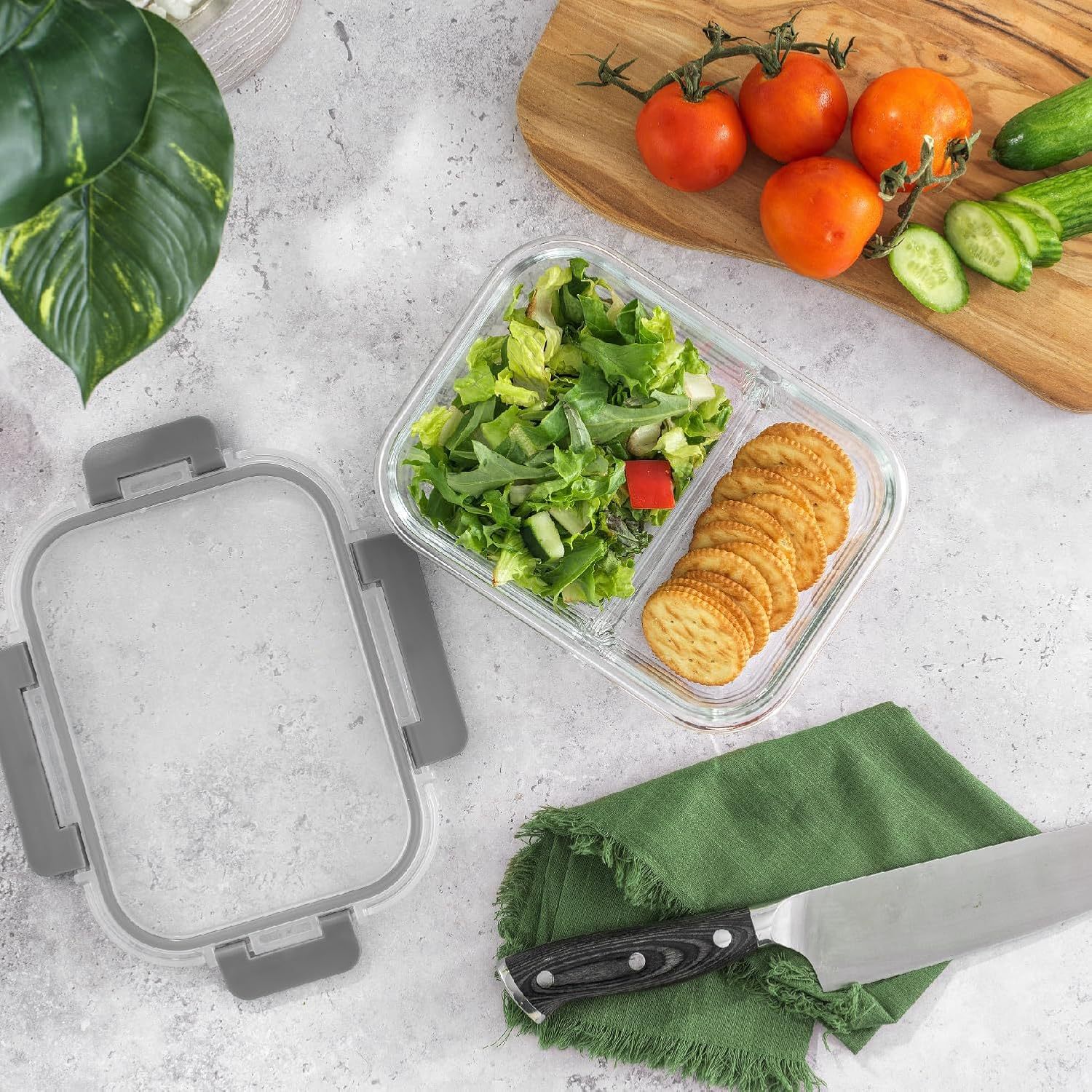 Caja de almuerzo de vidrio para empleados de oficina con cajas de almuerzo tazón calentamiento de microondas caja especial de almuerzo caja de preservación de frutas