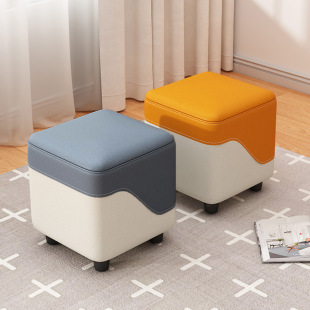 Small Bench for Home Living Room, Simple Sofa Stool, Entryway Shoe-Changing Stool, Wardrobe Low Stool, Soft Cushion Small Square Stool