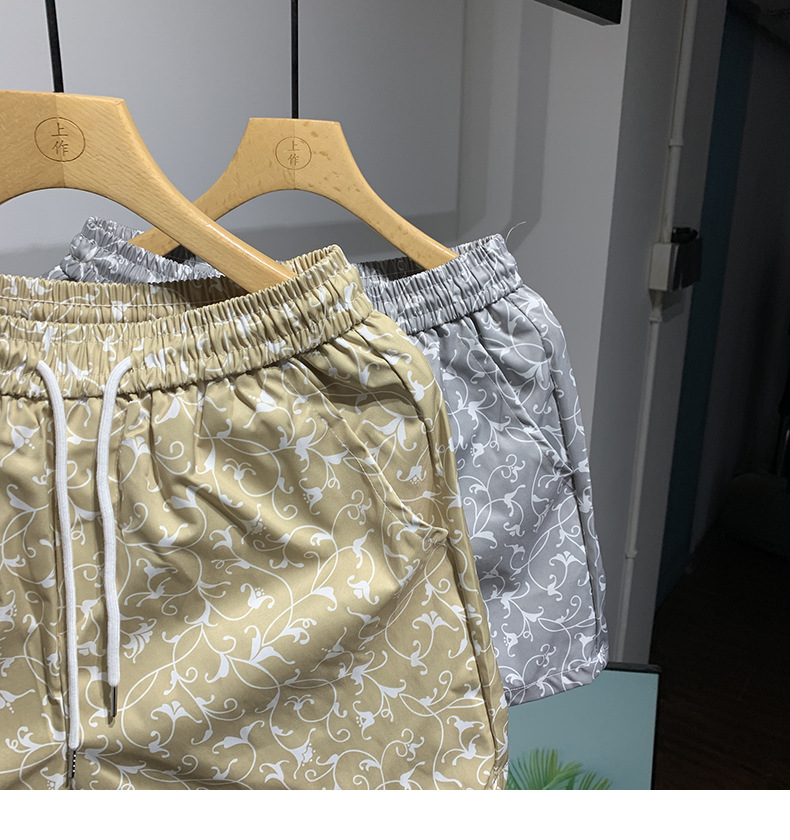 Men's Quick-Dry Athletic Shorts 3/4 Length, Casual Elastic Waistband Lounge Shorts For Gym Running Beach_viptrois.com