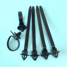 汽车通用扎带插销式固定线束尼龙绑带卡子飞机头型卡扣带座自锁型