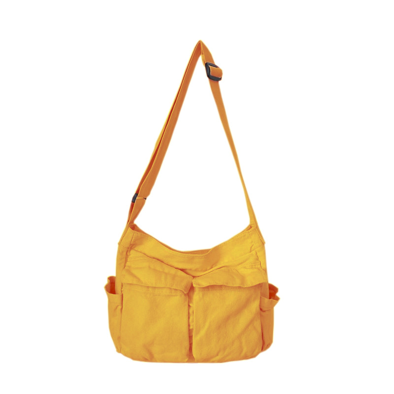 Estilo de ropa de trabajo retro bolso de hombro de las mujeres bolsa de mensajero ins bolsa de lona calle Gran capacidad artística bolsa casual