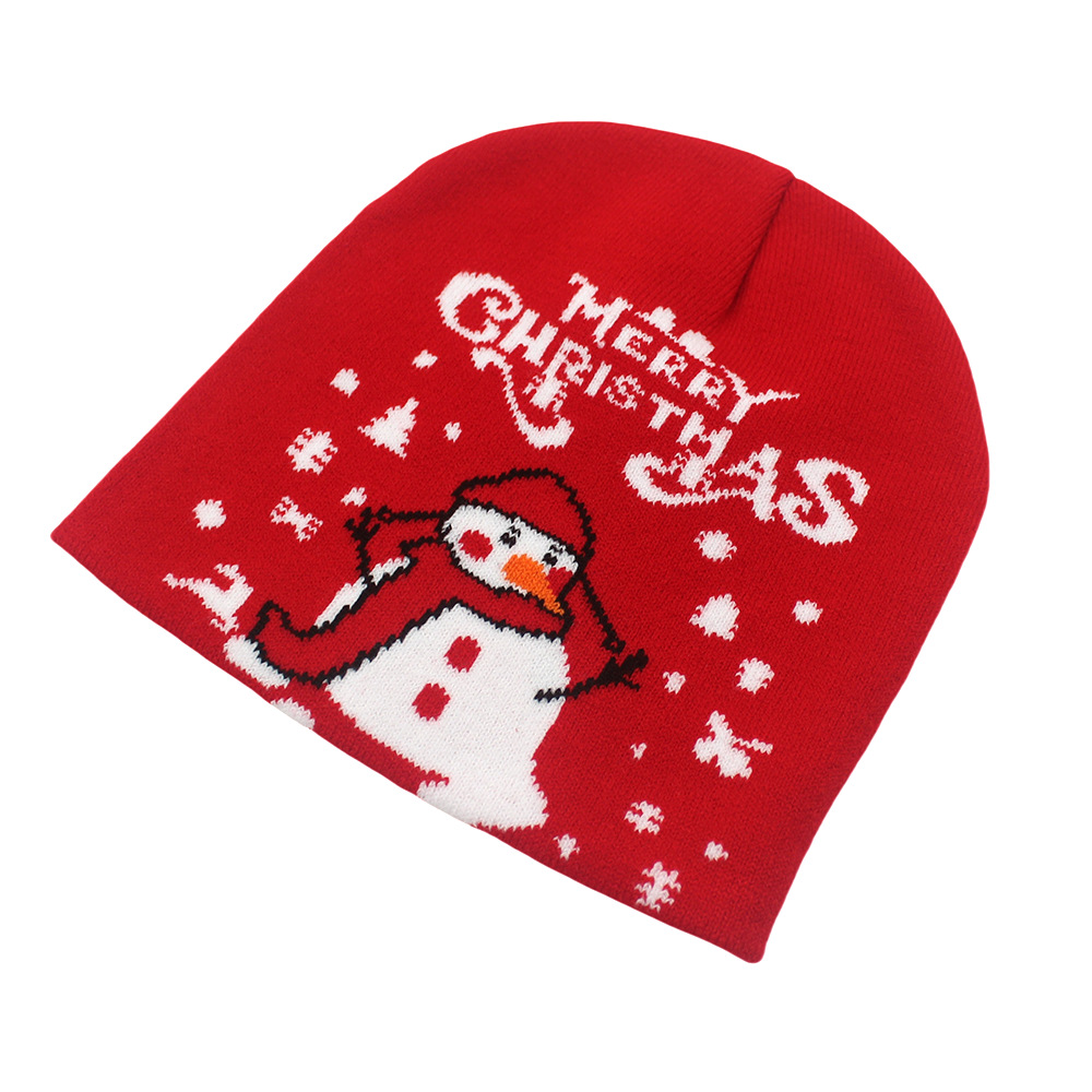 Nuovo Natale per la decorazione autunnale e invernale, caldo cappello lavorato a maglia, cappello di lana con renna di Babbo Natale_voghion.com