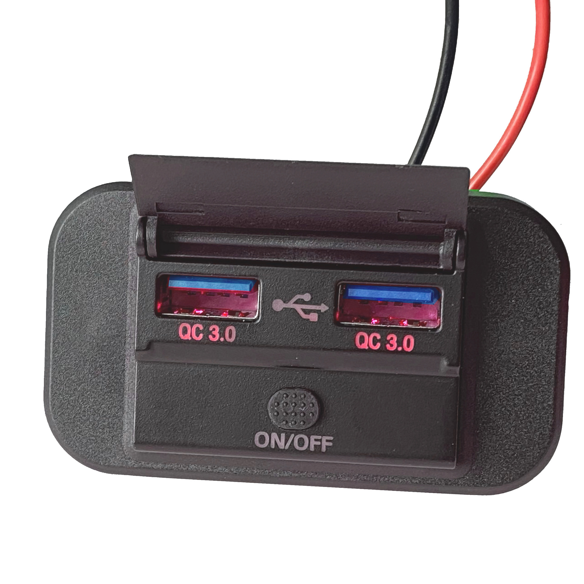 Nuevo RV bus teléfono móvil dual USB cargador socket 12-24V entrada modificación dual qc3.0 con prensa