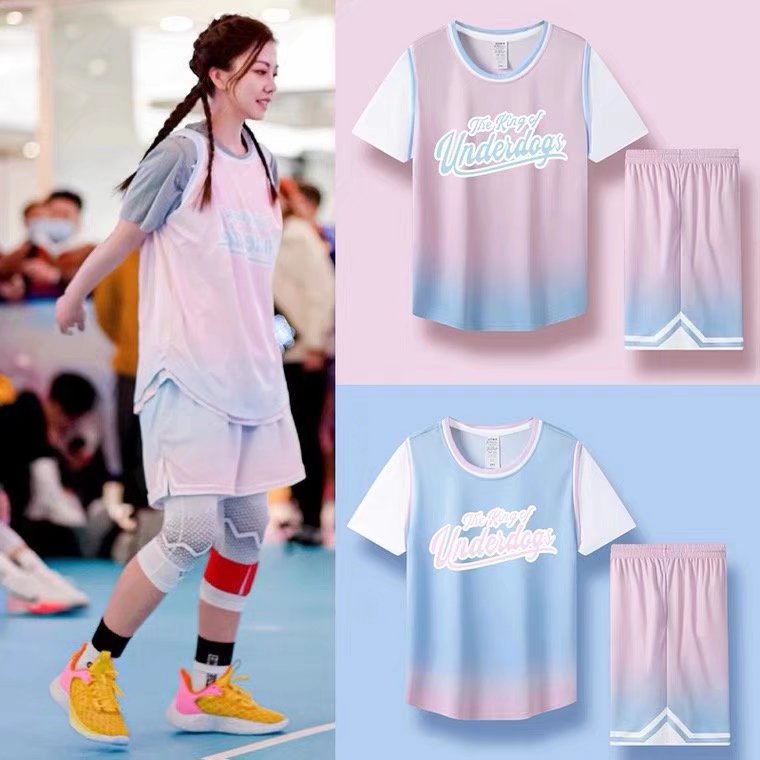 Foreign trade independent station Taobao short-sleeved basketball uniform suit College student competition jersey men's and women's printed team uniform Sports