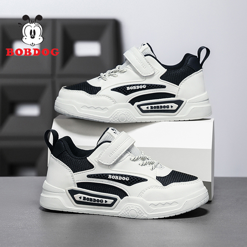 Breathable children's white running sneakers for boys