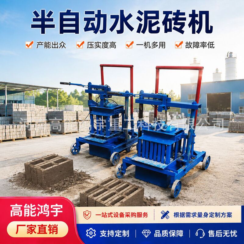 Small Mobile Cement Brick Making Machine, Hollow Block Machine, Four-Column Block Machine, Bread-Shaped Colored Brick Hollow Core Brick Making Equipment Small Mobile Cement Brick Making Machine, Hollow Block Machine, Four-Column Block Machine, Bread-Shaped Colored Brick Hollow Core Brick Making Equipment