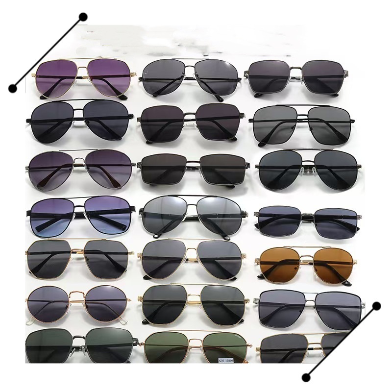 Classic Metal Sunglasses in Stock, Mixed Batch of Hundreds of Styles, Men's and Women's Sunglasses for Wholesale and Street Vending