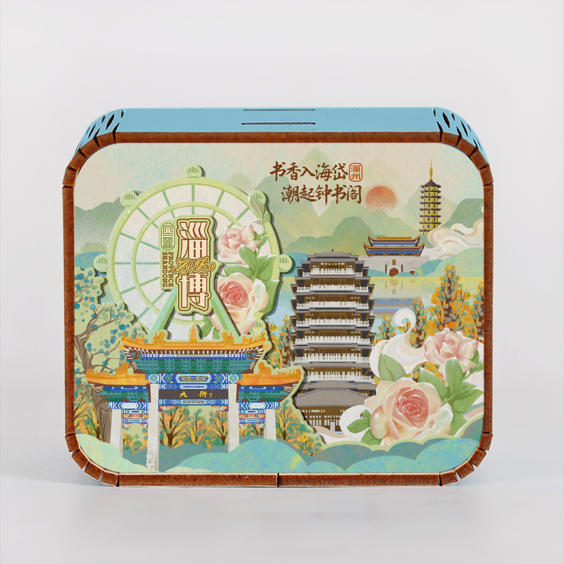 オリジナルアモイ重慶南京西安都市動態オルゴールオルゴールオルゴール観光記念品