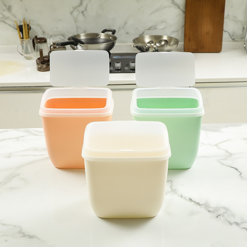 Office bathroom desktop with lid mini kitchen bedroom seamless sticker sorting paper basket wall-mounted small trash can