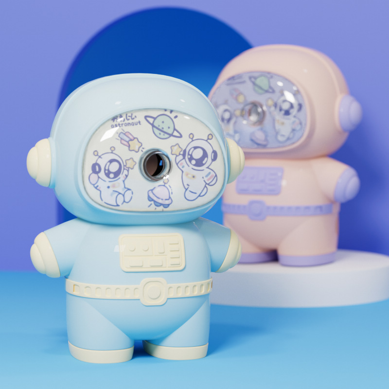 7860 astronauta cuchillo de lápiz mano rotación cuchillo de lápiz para el día de la infancia regalo afilador de lápiz al por mayor