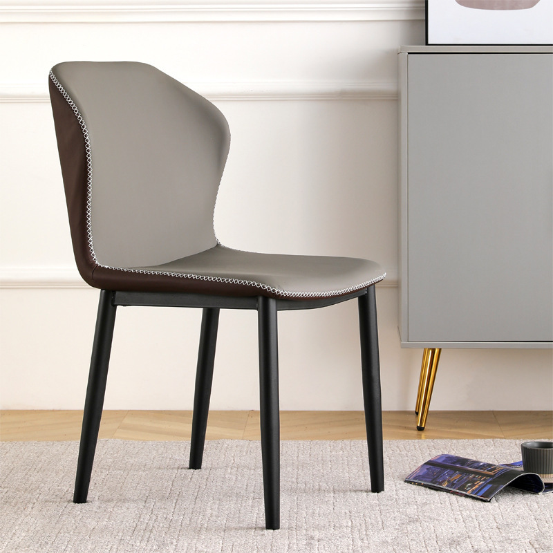 Silla de comedor de exportación de lujo ligero doméstico silla de respaldo de hierro forjado moderna y simple silla de hotel de mesa de comedor silla de recepción