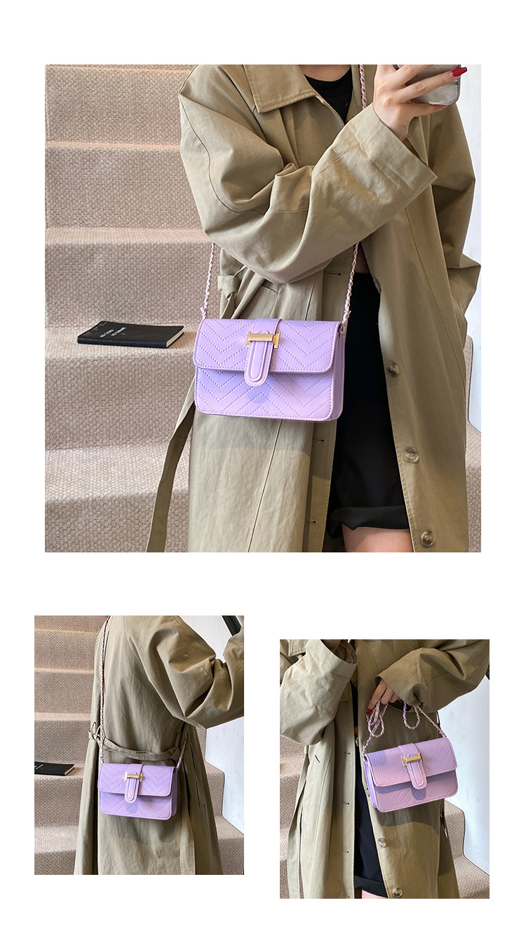High-end texture checkered tattoo line small bag for women, 2024 new style, simple and trendy, versatile chain single-shoulder crossbody bag undefined