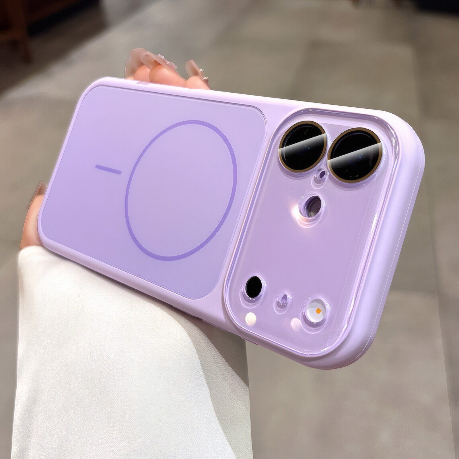 Funda de Silicona con Gran Ventana para iPhone 17 Pro Max, Absorción Magnética, Carga Inalámbrica