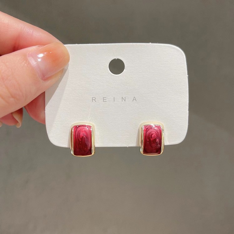 Holiday Occasion 1 Pair Simple Style Heart Shape Plating Alloy Ear Studs