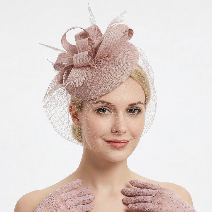 European and American Retro Linen Bridal Headwear, Feather Hair Accessories, Floral Mesh Headbands, Evening Dress and Cheongsam Accessories Wholesale
