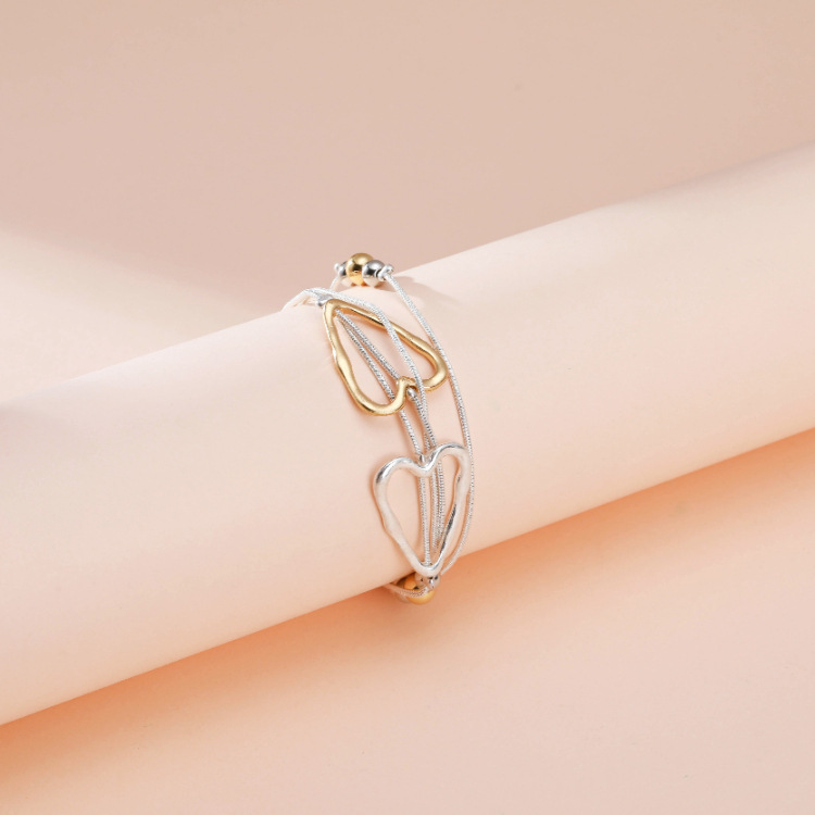 Personalized Double Color Matching Geometric Hollow Multilayer Bracelet Nihaojewelry