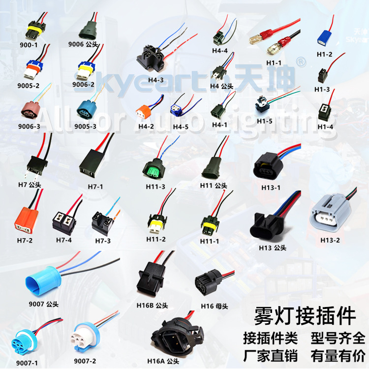 Zócalo del bulbo del coche H1H3H4H7H11H13H16 9005 9006 9007 portalámparas faro titular de la lámpara de niebla