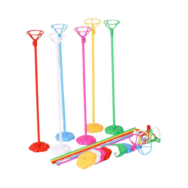 Plum blossom balloon base — flower-shaped desktop balloon holder, multi‑color, 50‑pc packs