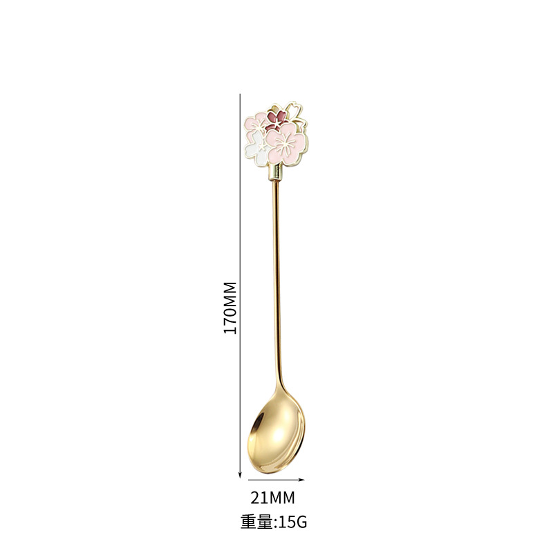 Cuchara de Navidad de acero inoxidable 304, mango de hilo, helado creativo, postre, vajilla de regalo dorado, juego de cuchara y tenedor