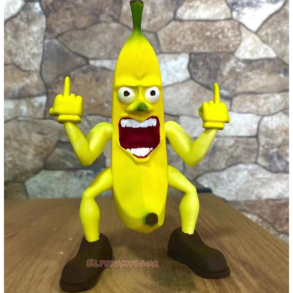 (2개) 국경을 넘나드는 새로운 스푸프 MR. BANANA 수지 공예 장식품 사악한 시뮬레이션 바나나 모델 데스크탑 장식