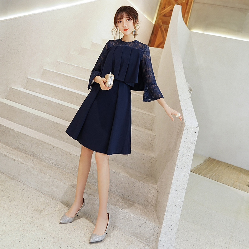 Vestido de noche elegante negro para mujer, estilo nuevo de verano 2026, elegante y adelgazante, aura reginal para banquetes.