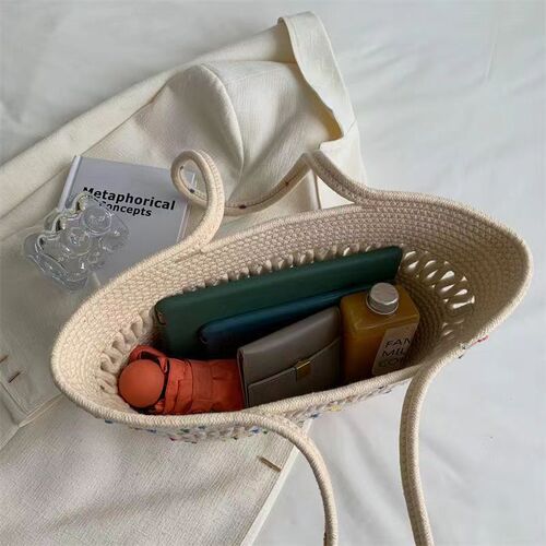 Cotton Thread Shoulder Bag Summer Versatile Crossbody Bag Beach Bag for Women Shoulder Bag