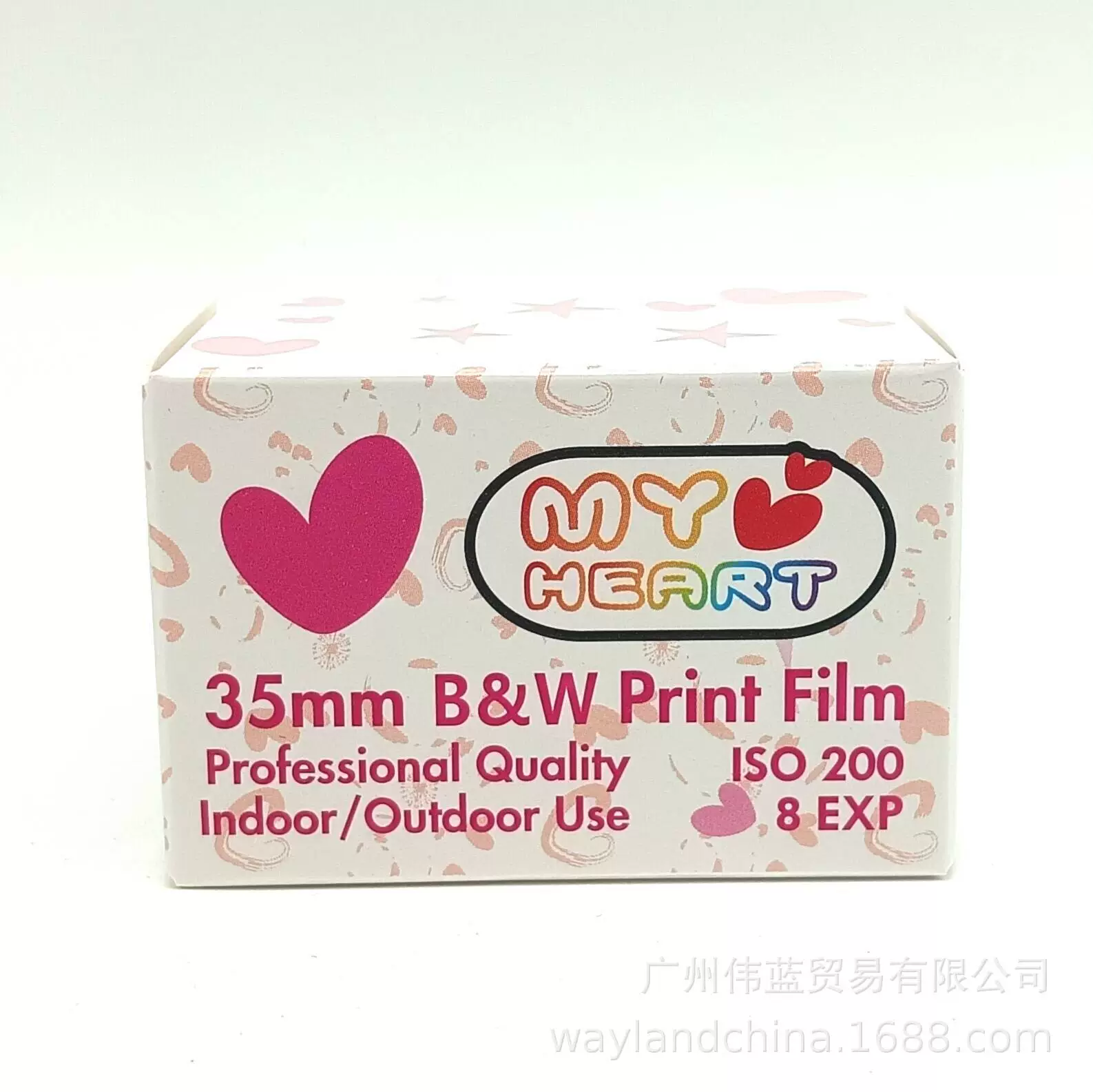 Film (My Heart) 135 35mm black & white ISO 200, waterproof retro 8-exposure canister
