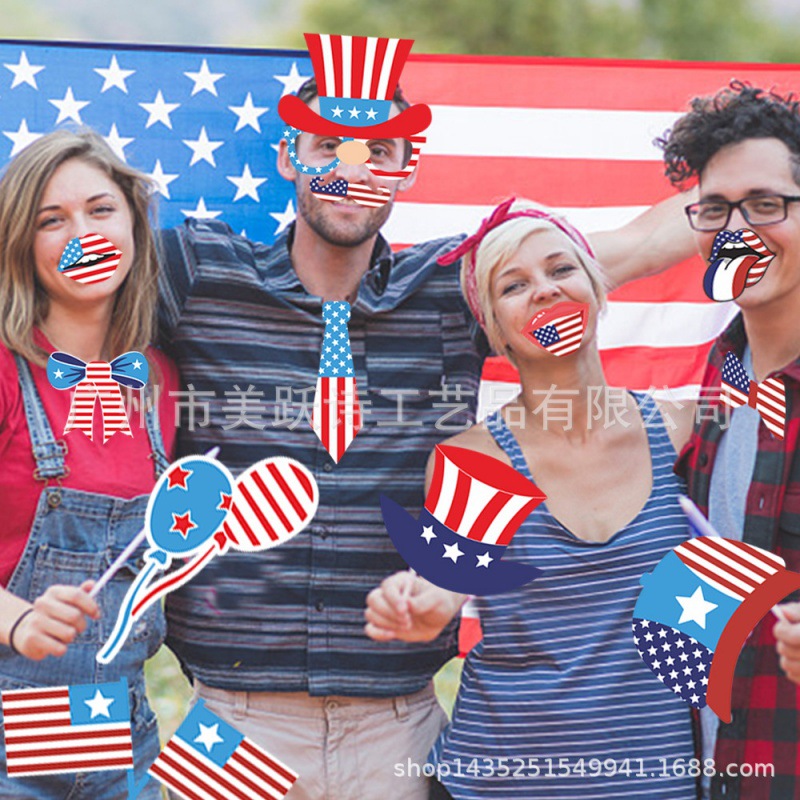 Nuevos productos Accesorios fotográficos de decoración del Día de la Independencia de EE. UU. 4 de julio Decoración de la fiesta del Día de la Independencia Artículos fotográficos divertidos