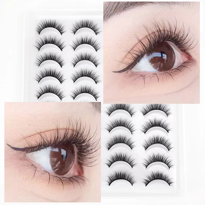 Fábrica al por mayor una caja de 20 pares de pestañas postizas 3D pestañas cortas naturales de varios niveles suministro transfronterizo europeo y americano