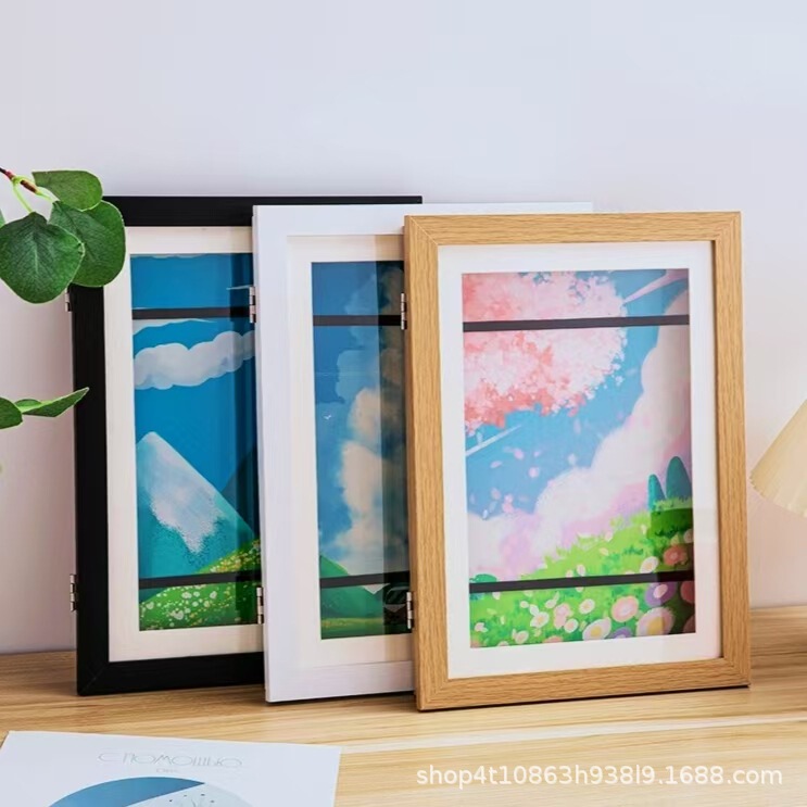 Flip Magnetic Photo Frame KidsArtFrames Cross-border Explosions a4 Children's Art Wooden Frame Decorative Picture Frame