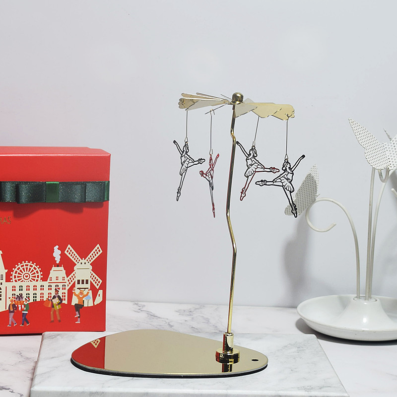 Amazon ins doles Acero inoxidable triángulo redondo bandeja giratoria candelabro aromaterapia vela linterna romántica