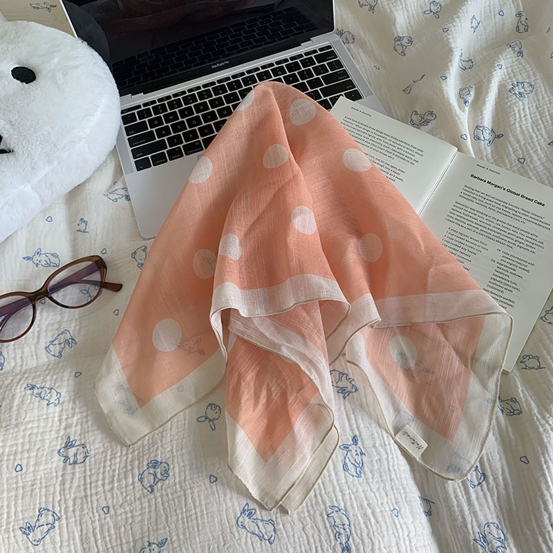 Bufanda cuadrada pequeña de lunares, bufanda de seda, sentido avanzado femenino, diadema de verano, versión coreana, bufanda decorativa de todo fósforo, bufanda, diadema, diadema, accesorios para el cabello