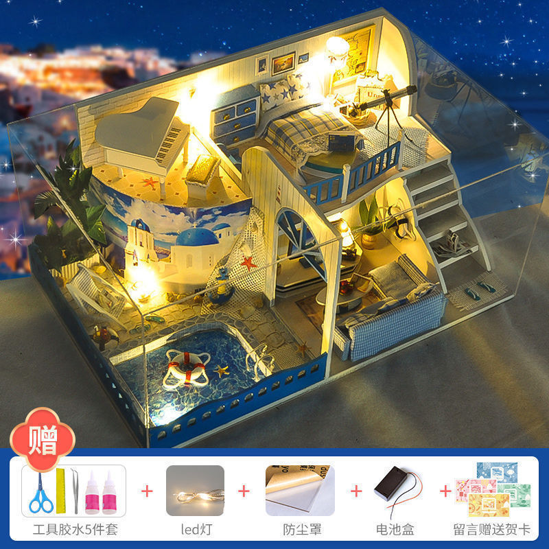 2025网红款手工小屋中国风古建筑拼装房子模型儿童玩具生日送女生|undefined
