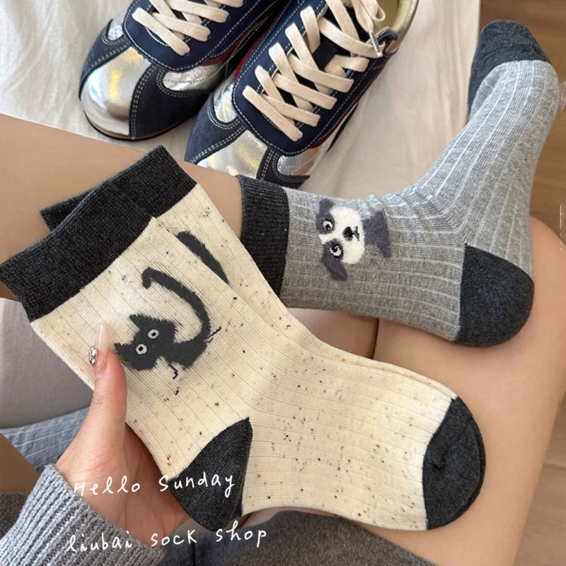 女童袜子卡通袜子点子纱袜子中筒袜春秋款款春夏棉ins可爱中大童|undefined