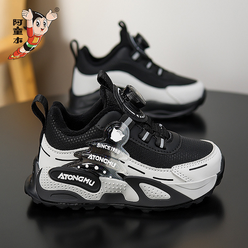 Astro zapatos para niños zapatos de algodón para niños 2025 zapatos deportivos de invierno para niños correr zapatos de cuero anti-deslizante de lana