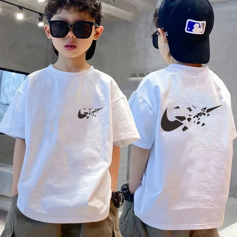 Boys and Girls T-Shirts Short-Sleeved Summer Cotton 2026 New Children's Clothing T-Shirts Big Boys Children's Clothes Summer Wear