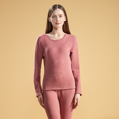 2022秋冬新款羊駝絨保暖內衣套裝女士秋衣秋褲加絨加厚保暖衣批發