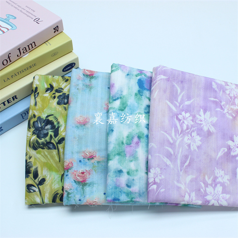 全棉提花布料  数码活性印花 复古小碎花 女装 童装面料