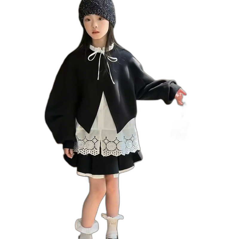 女童套装儿童卫衣衬衫半身裙春秋季2025新款大童衣服洋气时髦潮薄|undefined